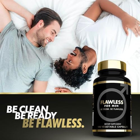 Flawless For Men - Suplemento Mega Dose 3000mg USA’s com Psyllium Husk, Aloe Vera e Semente de Chia – 120 Cápsulas Rica em Fibras