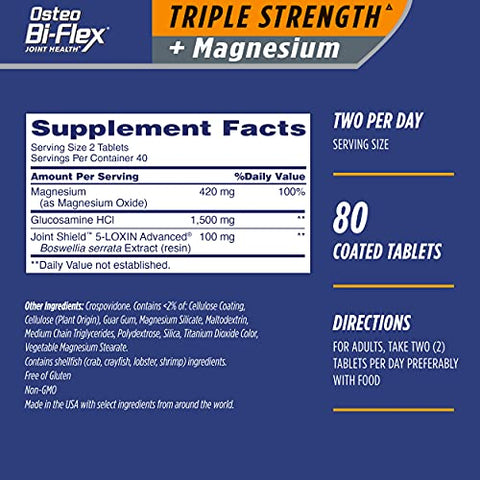 Suplemento Articular Triplo com Glucosamina – Fortalecimento das Articulações – 60 comprimidos - Osteo Bi-Flex