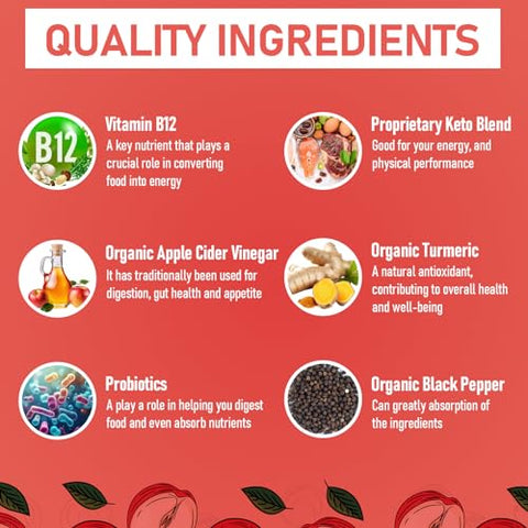 Bestwekk - Gomas de Vinagre de Maçã, Max Força 2000mg ACV com Probióticos, B12 e Suporte Keto, Para Digestão, Metabolismo, Desintoxicação, Intestino