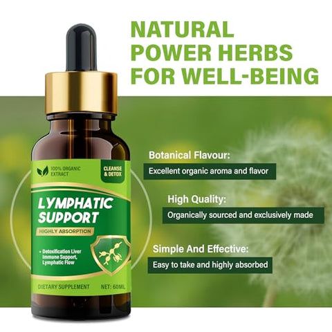 Atrilly - Gotas de Drenagem Linfática, Suplementos Herbais para Drenagem Linfática com Equinácea – Marca: Lymphatic Drainage Drops
