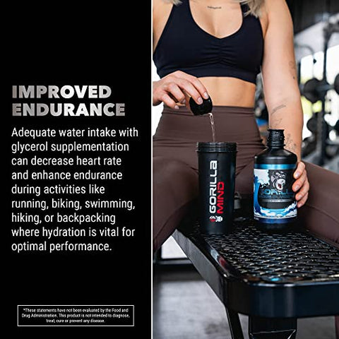 Gorilla Mind - Gorilla Mode – Fórmula Pré-Treino Líquida de Glicerol – Hidratação Intensa para Bombas Musculares · Hiper-Hidratação Intramuscular · Aumento de Potência