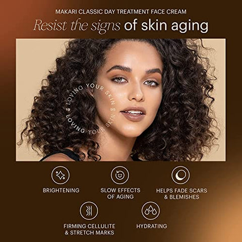 MAKARI - Creme Facial Makari Classic Day Radiance (50ml) | Tratamento Anti-Envelhecimento para Manchas Escuras, Cicatrizes, Imperfeições e Hiperpigmentação | Hidratante Facial para Pele Seca