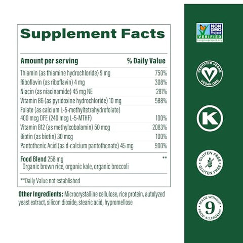 B Complex – Vitamina B – 8 Vitaminas B, incluindo B6, B12, Folate, Biotina – 60 cápsulas - MegaFood