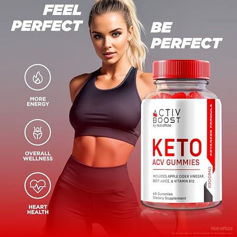 NutraRize - Activ Boost Keto ACV Gummies – Gomas de Keto ACV para Perda de Peso Avançada, Máxima Potência, Goma de Keto ACV, Avaliações de ActivBoost Gomitas