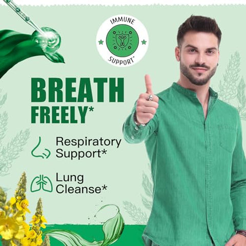 ElevateLife - Gotas de Verbascum para os Pulmões – Extrato de Folha de Verbascum – Desintoxicação Pulmonar