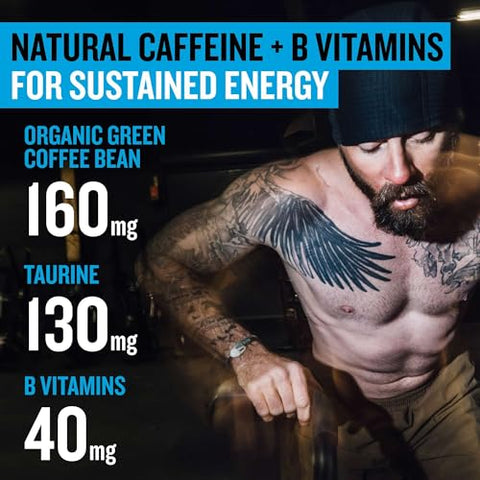 Zero Sugar Energy Drinks – Bebida Energética Natural Keto, Mix de Vitaminas Líquidas B, Bebidas Orgânicas com Cafeína, Energético Zero Açúcar – Pacotes de Energia de Frutas Vermelhas por Mark - Protekt