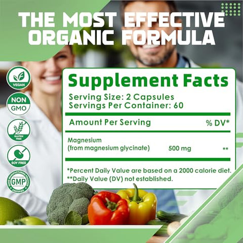 on greenvita - Magnésio Glycinate 500mg – Cápsulas Softgels de Fácil Absorção para um Sono Reparador – Alta Bioacessibilidade