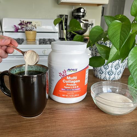 Suplementos, Proteína de Colágeno Multi Tipos I, II – 100g - NOW Foods