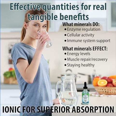 Inc,Mineral Resources International - Complexo de Minerais Traço | Minerais de Espectro Completo | Gotas Líquidas Iônicas de Minerais para Água | Eletrólitos, Suplemento de Hidratação | Frasco de Vidro de 60 ml