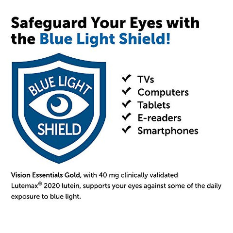 DR.WHITAKER - Dr. Whitaker’s Vision Essentials Gold – Suplemento para a Saúde Ocular com 40 mg de Luteína Plus, Zeaxantina | Dr. Whitaker’s