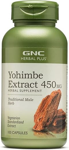 GNC Herbal Plus Extrato de Yohimbe 450 mg (100 Cápsulas) – Potencialize sua saúde com a qualidade GNC