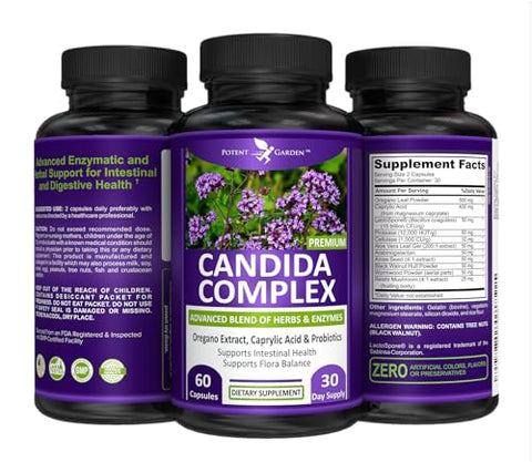 Candida Complex – Complexo de Orégano e Ácido Caprílico, Equilíbrio da Flora Intestinal, Saúde Intestinal - Potent Garden