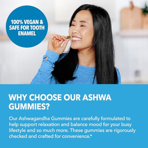 HAVASU NUTRITION - Ashwagandha Gummies – Suporte Herbal para Calma Natural – Gummies de Ashwagandha para Mulheres e Homens – Suplemento Sem OGM e Sem Glúten – 120 Veganos