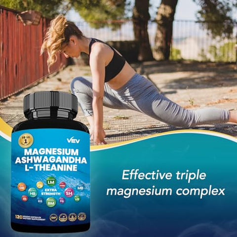 Balance – Suplemento de Saúde com Magnésio Glicinato, Ashwagandha, L-Teanina e Mistura Herbal (120 Cápsulas) - VEV