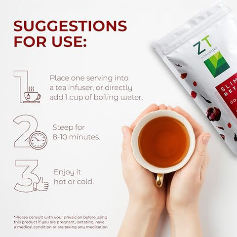 Dr. Zisman ZT Slimming Tea - Dr. Zisman ZT Slimming – Chá Detox Goji-Gengibre – Gerenciamento de Peso Saudável com Chá de Ervas Orgânico para Limpeza e Aceleração Natural do Metabolismo (Folhas Solta)