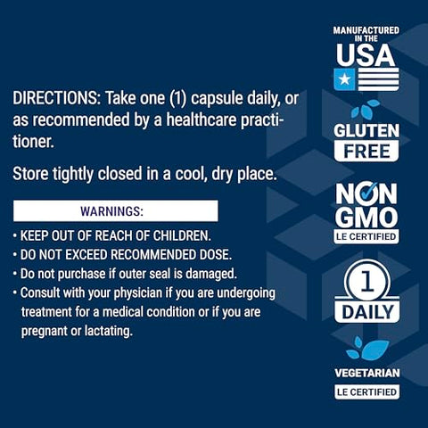 Lactoferrin Caps – Resposta Imune Saudável, Suporte GI, Saúde Visual – Sem Glúten, Não-OGM – 1-Diário, Vegetariano – 60 Cápsulas - Life Extension