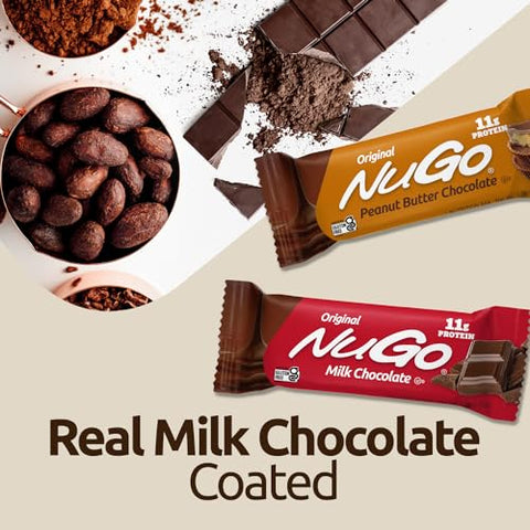 Barra de Proteína, Chocolate, 11g Proteína, Sem Glúten, 15 Unidades - NuGo