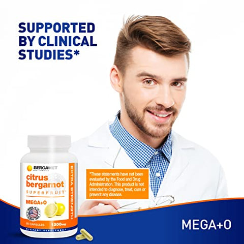 Citrus Bergamot Superfruit – Suplemento de 180 Cápsulas, 1200mg por Porção – 3 Meses – 80% Polifenóis – Fabricado nos EUA - BergaMet