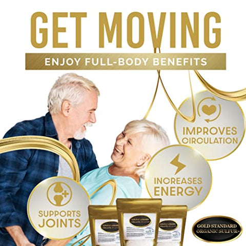 H2O Air Water Americas - Cristais de Enxofre Orgânico Gold Standard 454g – 99,9% Puro Cristais de MSM – Maiores Flocos Granulares de Enxofre – Testado por Terceiros Pó de MSM