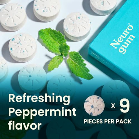 Energy – Goma de Cafeína (54 Unidades) – Sem Açúcar com L-teanina, Cafeína e Vitamina B12 - NeuroGum