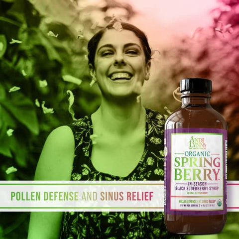 Andi Lynn's Pure & Custom Formulary - Andi Lynn’s SpringBerry: Xarope Orgânico de Sabugueiro Negro, Defesa contra Pólen