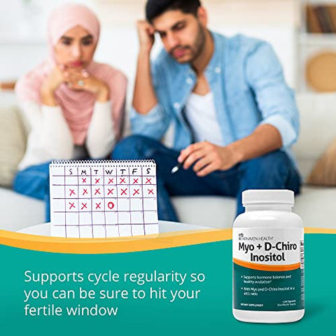 Myo-Inositol e D-Chiro Inositol | Relação 40:1 | Suplemento para Fertilidade Feminina e Equilíbrio Hormonal | Vitamina B8 | Livre de Glúten e Lactose | 40g - Fairhaven Health