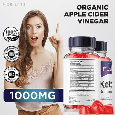 rize labs - Keto Fusion Gummies ACV para Emagrecimento Avançado, Controle de Apetite e Prevenção de Acúmulo de Gordura – KetoFusion