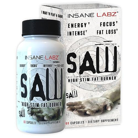 Saw® – Queimador de Gordura de Alta Potência, Suplemento Termogênico para Perda de Peso e Supressor de Apetite com L-Tirosina, Yerba Mate, GABA e Alpha Yohimbine, 60 Porções - Insane Labz