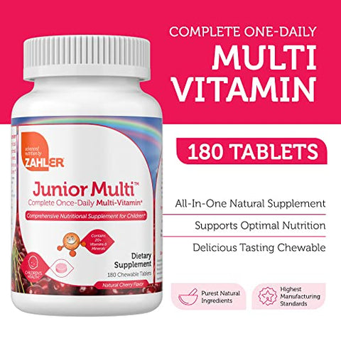 Kids Multivitamínico – Comprimido Mastigável – Vitaminas Diárias Completas para Crianças – Contém 20 Minerais – 60 Comprimidos - Zahler