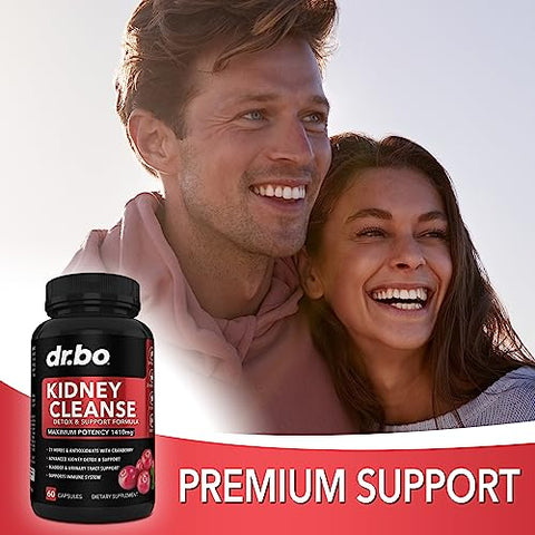 DR. BO - Suplemento Suporte Detox para Limpeza Renal – Natural Cranberry, Bagas de Zimbro, Buchu – Marca