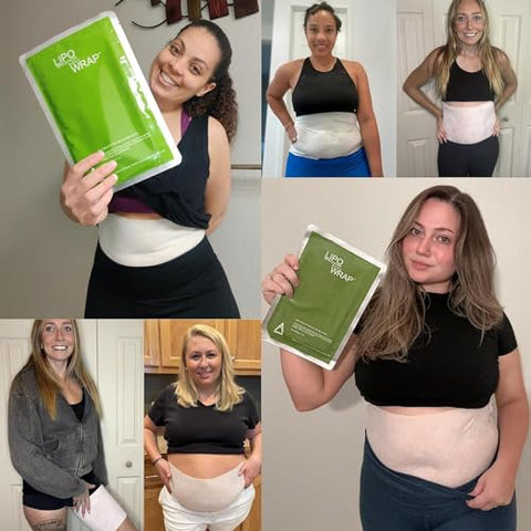 lipo applicator - Ultimate Body Wrap com Guaraná, Chá Verde e Algas Marinhas para Estômago Barriga Pernas Braços Abdômen. 4 Envoltórios