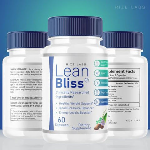 rize labs - Lean Bliss – Pílulas para Emagrecimento, Fórmula Queima de Gordura, Cápsulas Avançadas de Metabolismo LeanBliss para Gerenciamento Natural de Peso