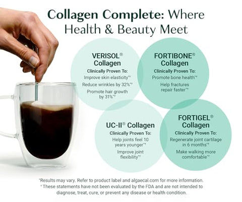 Hydrolyzed Collagen Complete – Pó de Colágeno Anti-Envelhecimento com Colágeno Beauty Clinicamente Comprovado, Fórmula Patenteada Verisol, Fortibone – 100g - ALGAECAL