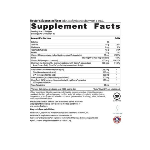 Omega Q Plus PRO – Suporte Profissional para o Coração e Envelhecimento Saudável com 200 mg de CoQ10 e 90 mg de Resveratrol para Produção Ótima de Energia Celular (90 cápsulas) - Dr. Sinatra