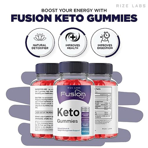 rize labs - Keto Fusion Gummies ACV para Emagrecimento Avançado, Controle de Apetite e Prevenção de Acúmulo de Gordura – KetoFusion