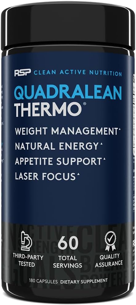 RSP NUTRITION - RSP Nutrition QuadraLean Termogênico Queimador de Gordura para Homens – 60 cápsulas