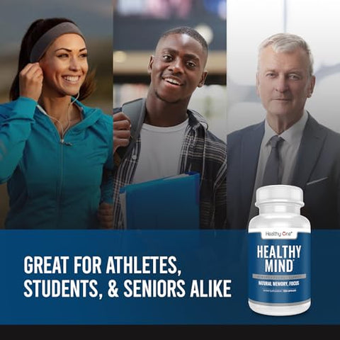 Healthy One - Suplemento Natural para Memória e Concentração – Healthy Mind Brain Booster – Memória, Clareza – 60 cápsulas