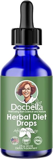 DOCBELLA - Gotas de Dieta Herbal com Manga Africana, Complexo de Aminoácidos, Livre de HCG e Hormônios, Fabricado nos EUA