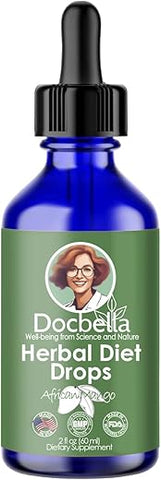 DOCBELLA - Gotas de Dieta Herbal com Manga Africana, Complexo de Aminoácidos, Livre de HCG e Hormônios, Fabricado nos EUA