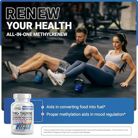 Clean Nutraceuticals - Clean Nutra TMG Taurine – Multivitamina Metilada com Vitaminas B6, B12, D3 K2, Berberina, Magnésio, Metilfolato, Cardo de Leite, Ômega 3, Cúrcuma, NAC e L-Carnitina | Marca Clean Nutra