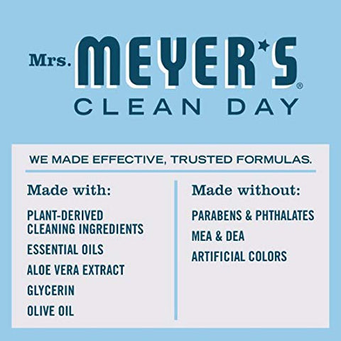 MRS. MEYER'S CLEAN DAY - Sabonete Líquido MRS. MEYER’S CLEAN DAY, Fórmula Biodegradável com Óleos Essenciais, Água da Chuva, 12,5 fl. oz – Pack com 6 unidades