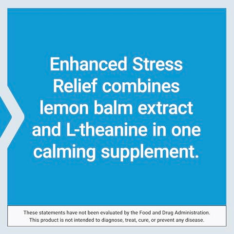 Enhanced Stress Relief: Suplemento para o estresse com extrato de melissa, L-teanina, sem glúten, não transgênico, vegetariano, 30 cápsulas - Life Extension