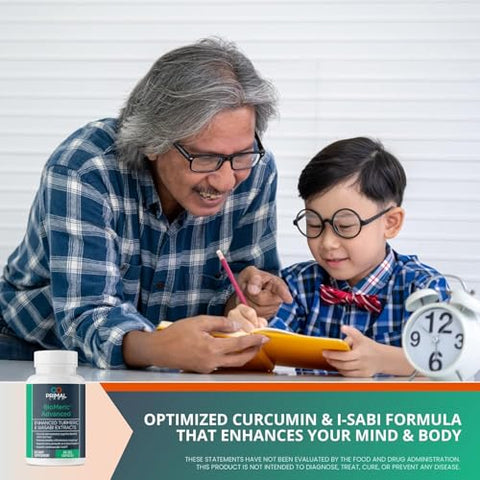 Primal Labs - BioMeric Advanced – Cápsulas com Extratos de Cúrcuma Curcumina e Wasabi – 60 unidades