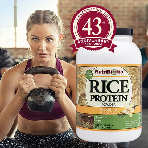NutriBiotic - Nutribiotic Proteína de Arroz, Baunilha, 3 Libras (1360g)