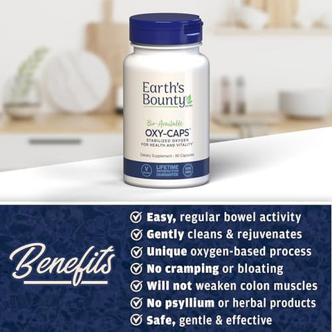Earth's Bounty - Earth’s Bounty Oxy-Cleanse – Condicionador de Cólon para Bem-Estar Digestivo – Alívio da Prisão de Ventre – Desintoxicação Natural do Cólon – 75 Cápsulas – 2-Pack