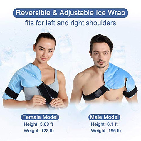 Bolsa de Gelo para Ombro com Terapia Fria para Alívio da Dor no Manguito Rotador - REVIX