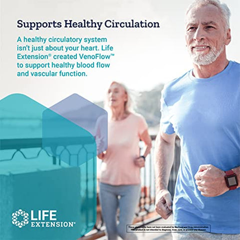VenoFlow – Extrato de Casca de Pinheiro Marítimo Francês e Soja Natto para Circulação Sanguínea e Saúde Vascular – Sem Glúten, Não-OGM, Vegetariano – 100% Natural - Life Extension