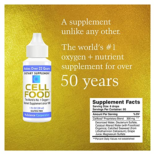 Concentrado Líquido – 30 ml, 2 Pacotes – Suplemento Nutricional de Oxigênio – Suporta Sistema Imunológico, Energia, Resistência, Hidratação - Cellfood