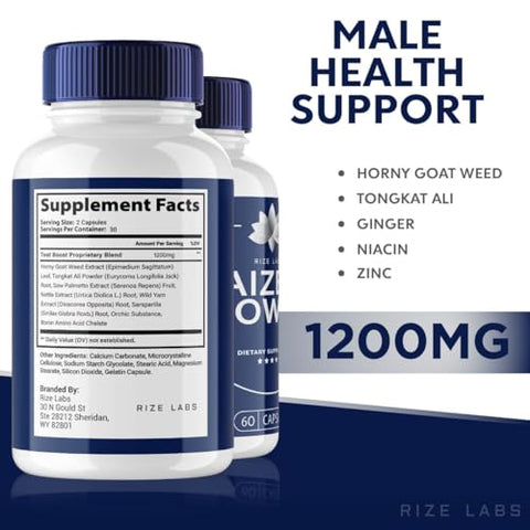 rize labs - Aizen Power for Men: AizenPower Plus Growth, Energia e Desempenho Masculino, AizenPower 24 Vitaminas (60 Cápsulas)